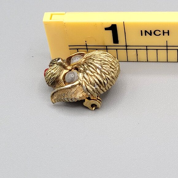 Poodle Dog Puppy Google Eyed Brooch Pin Vintage 1960s Kinda Creepy - Picture 6 of 7